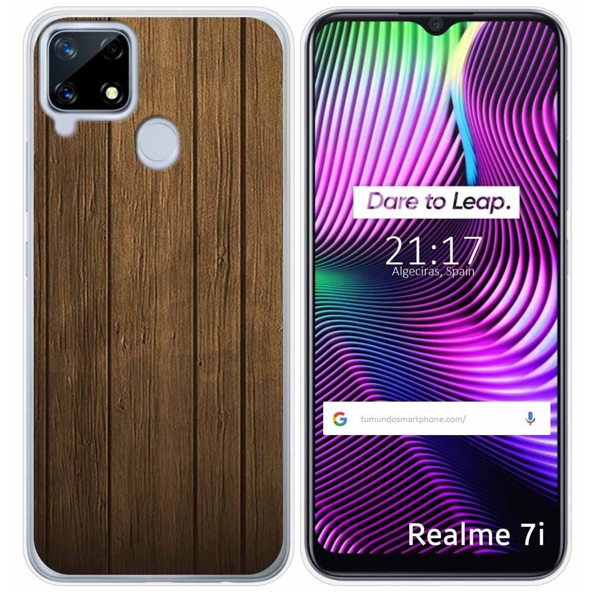 Funda Gel Tpu para Realme 7i / Narzo 30A diseño Madera Dibujos