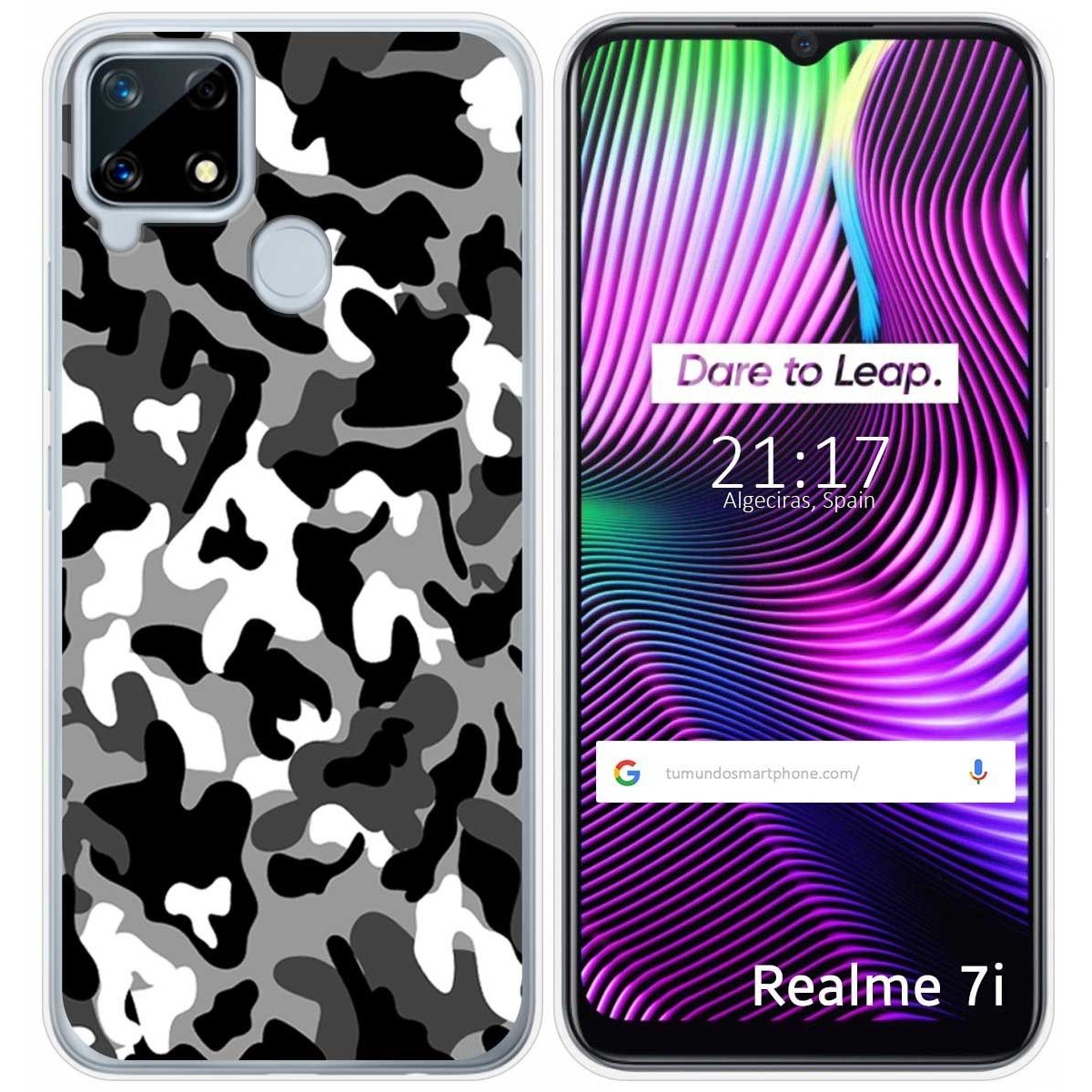 Funda Gel Tpu para Realme 7i / Narzo 30A diseño Snow Camuflaje Dibujos
