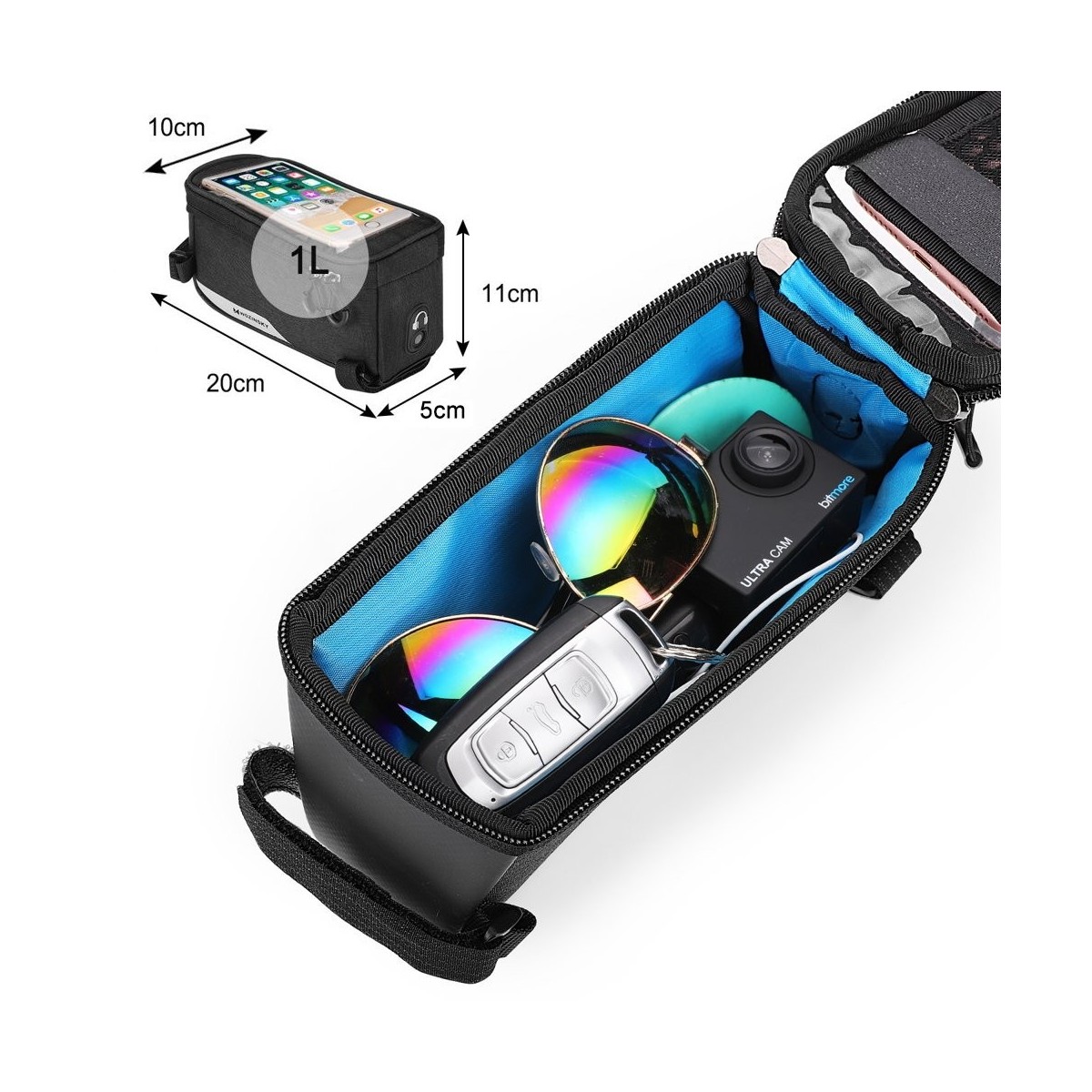 Bolsa de Manillar para bicicleta con Ventana para Teléfono