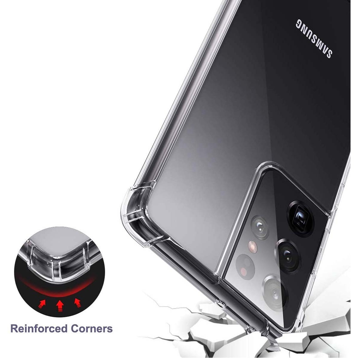 Funda Gel Tpu Anti-Shock Transparente para Samsung Galaxy S21 Ultra 5G