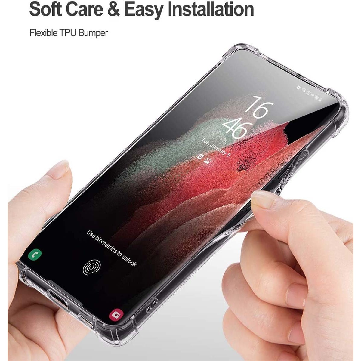 Funda Gel Tpu Anti-Shock Transparente para Samsung Galaxy S21 Ultra 5G