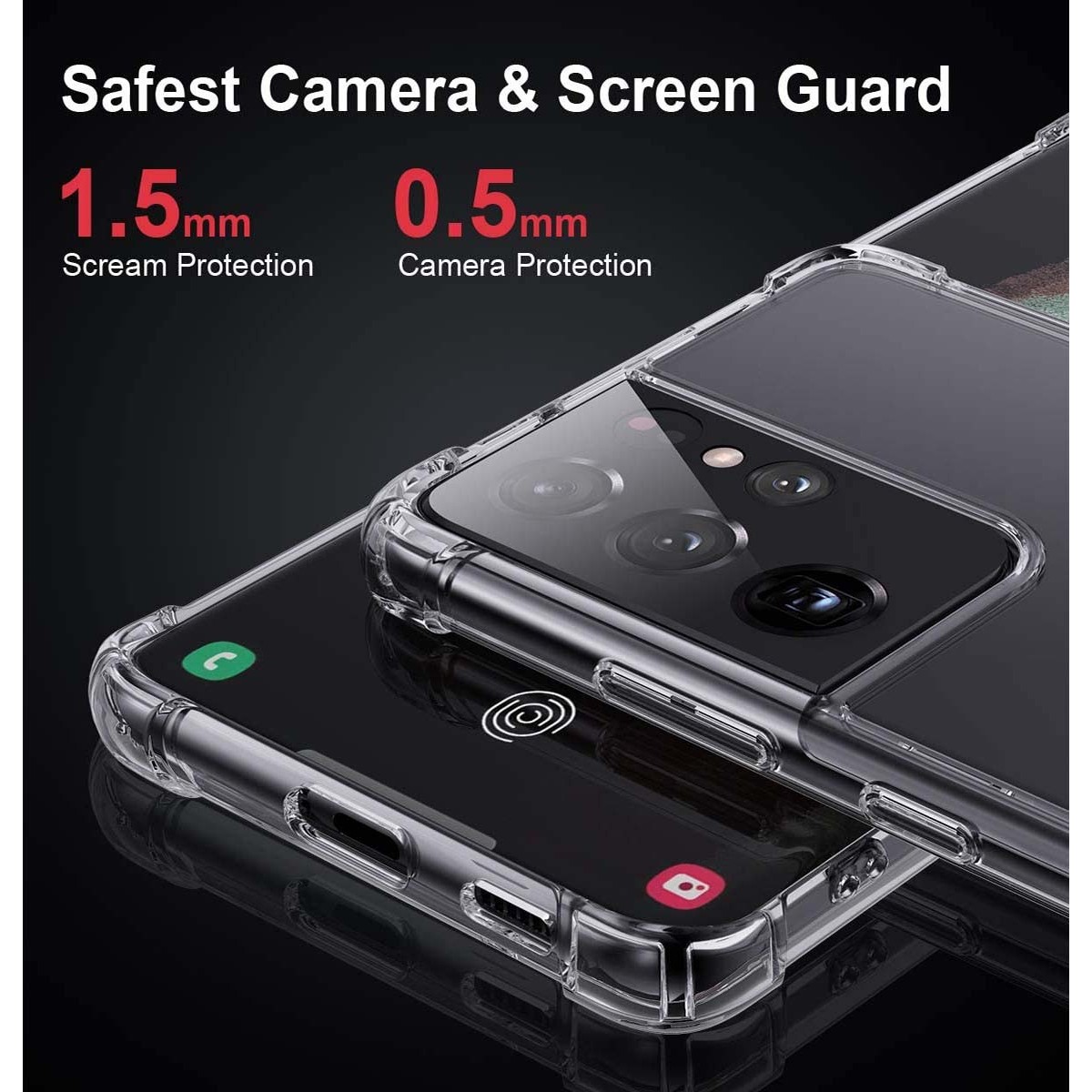 Funda Gel Tpu Anti-Shock Transparente para Samsung Galaxy S21 Ultra 5G