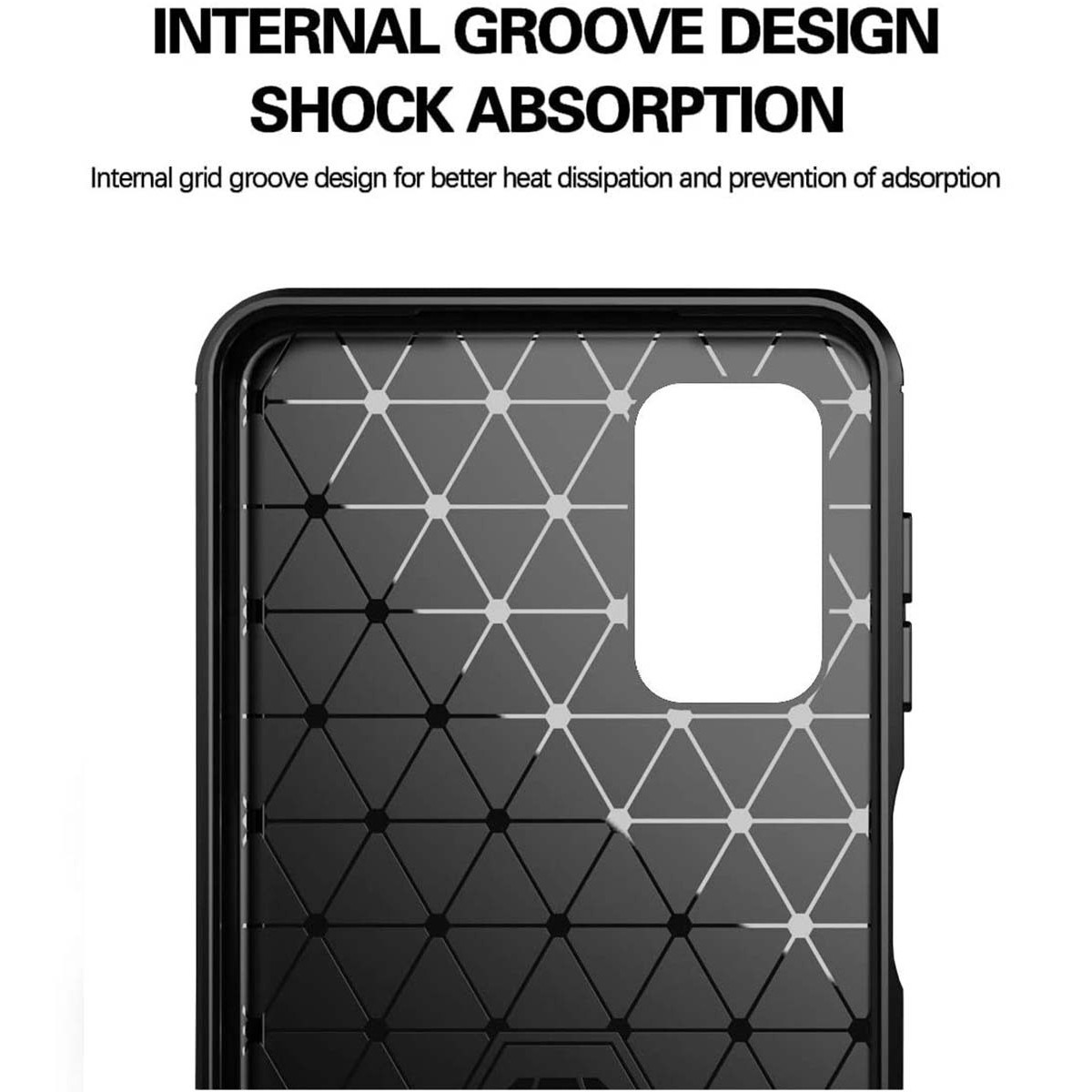 Funda Gel Tpu Tipo Carbon Negra para Samsung Galaxy A32 5G