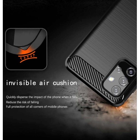 Funda Gel Tpu Tipo Carbon Negra para Samsung Galaxy A32 5G