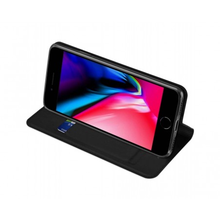 Funda Piel Soporte Magnética Dux Ducis para Iphone 7 / 8 / SE 2020 color Negra