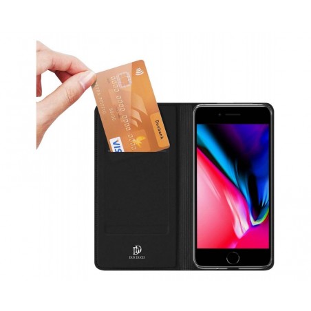 Funda Piel Soporte Magnética Dux Ducis para Iphone 7 / 8 / SE 2020 color Negra
