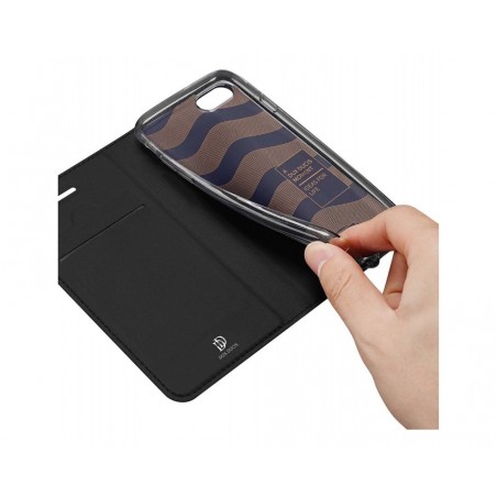 Funda Piel Soporte Magnética Dux Ducis para Iphone 7 / 8 / SE 2020 color Negra