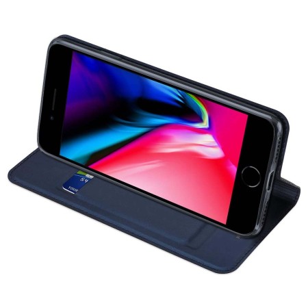 Funda Piel Soporte Magnética Dux Ducis para Iphone 7 / 8 / SE 2020 color Azul
