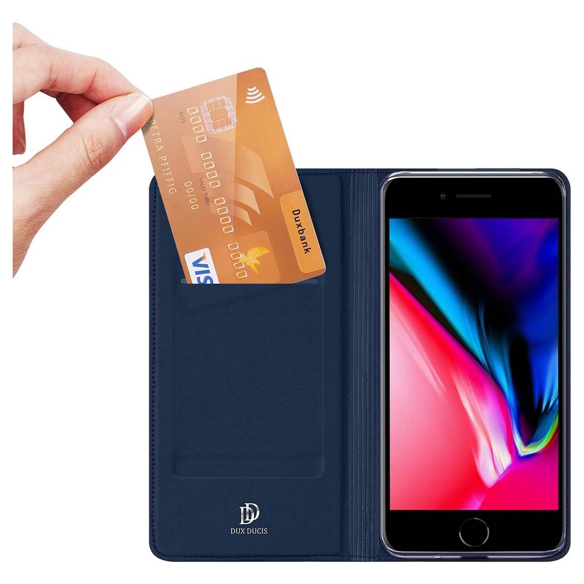 Funda Piel Soporte Magnética Dux Ducis para Iphone 7 / 8 / SE 2020 color Azul