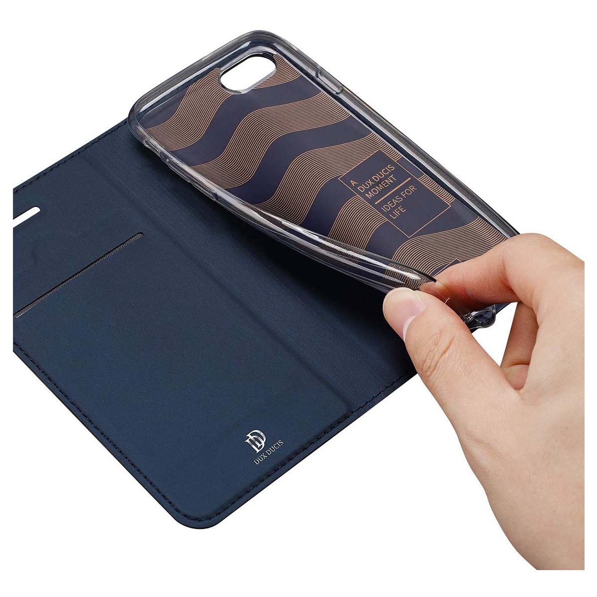 Funda Piel Soporte Magnética Dux Ducis para Iphone 7 / 8 / SE 2020 color Azul