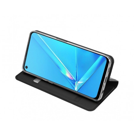 Funda Piel Soporte Magnética Dux Ducis para Oppo A52 / A72 color Negra
