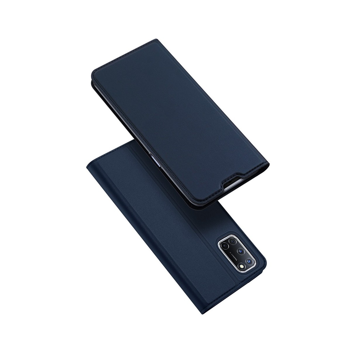 Funda Piel Soporte Magnética Dux Ducis para Oppo A52 / A72 color Azul