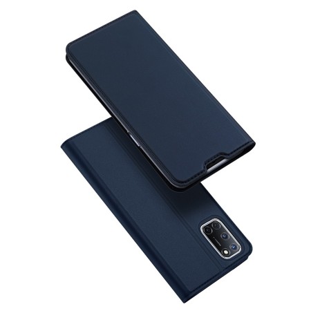 Funda Piel Soporte Magnética Dux Ducis para Oppo A52 / A72 color Azul