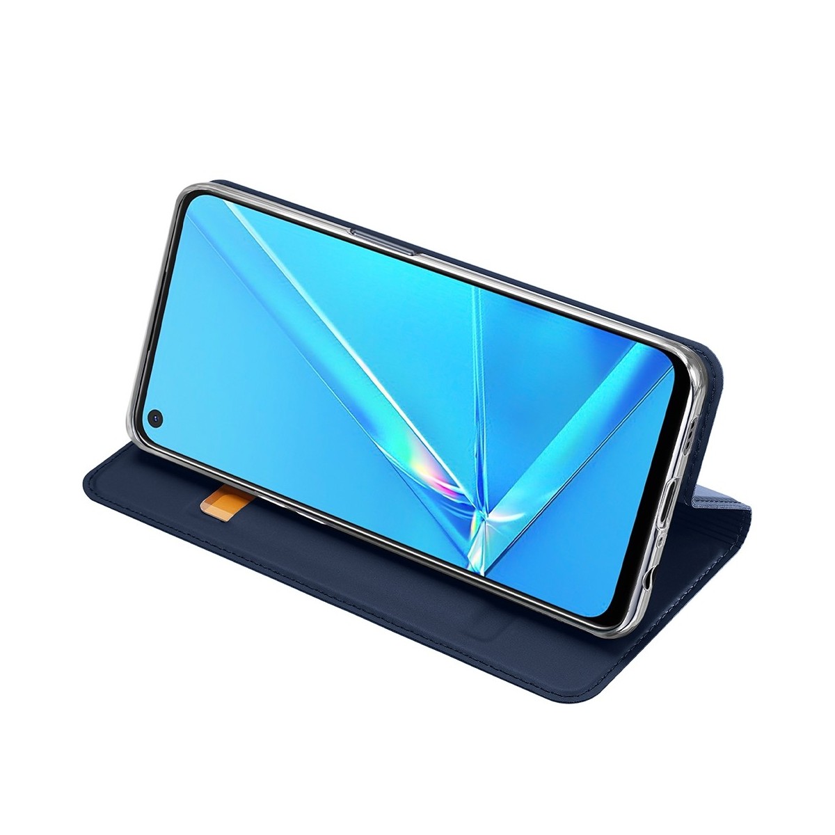 Funda Piel Soporte Magnética Dux Ducis para Oppo A52 / A72 color Azul