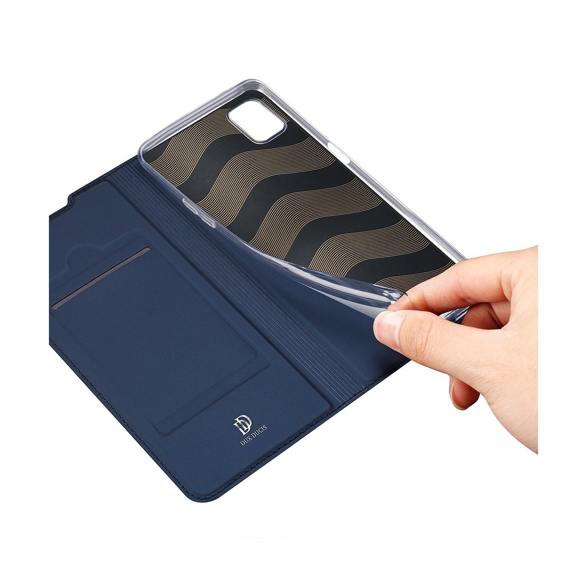 Funda Piel Soporte Magnética Dux Ducis para Oppo A52 / A72 color Azul