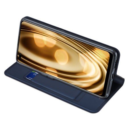 Funda Piel Soporte Magnética Dux Ducis para Oppo Reno 4 5G color Azul