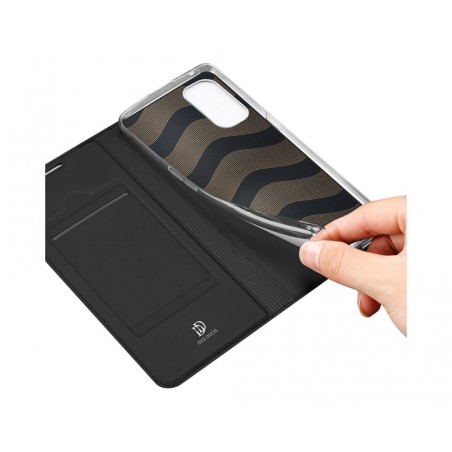 Funda Piel Soporte Magnética Dux Ducis para Oppo Reno 4 Pro 5G color Negra