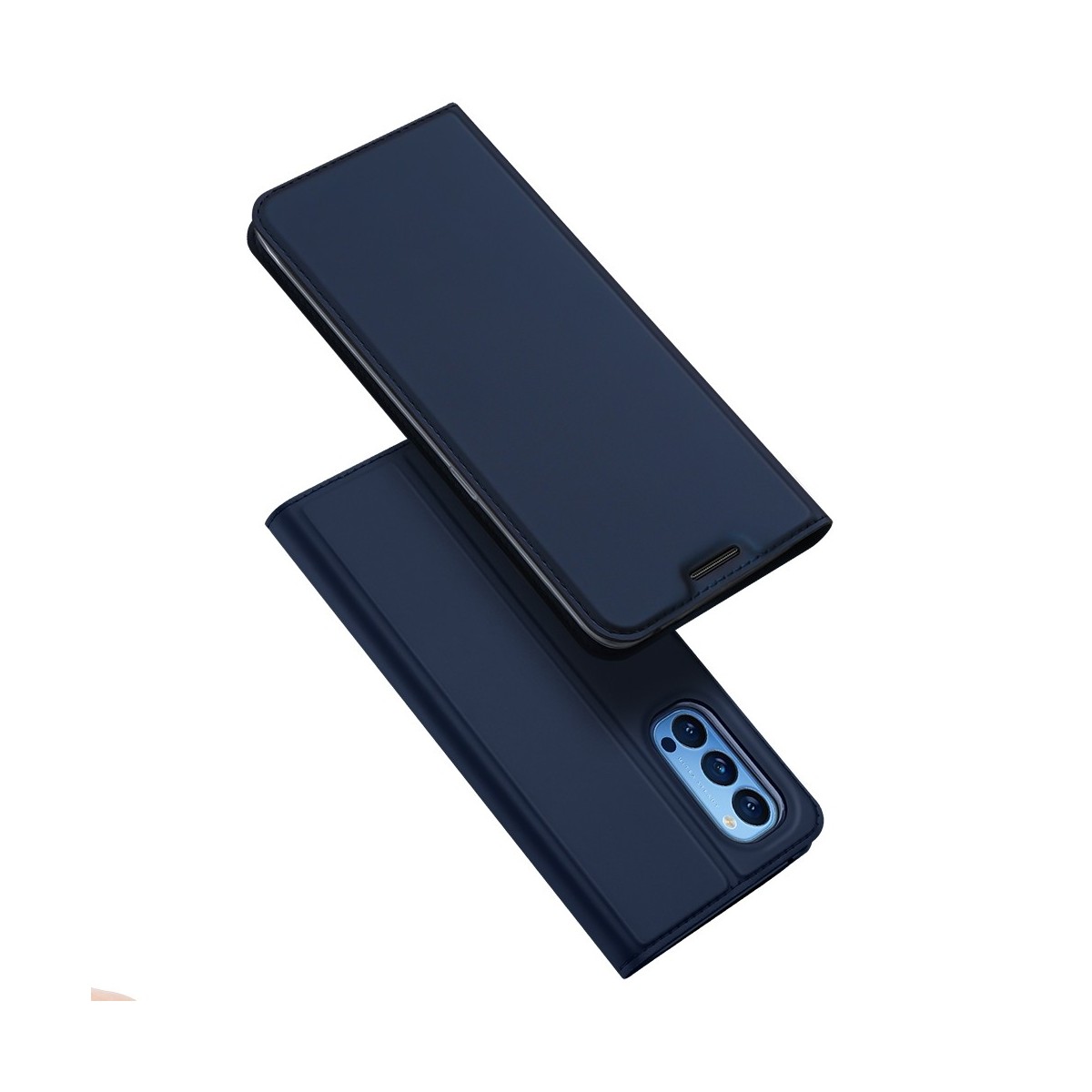 Funda Piel Soporte Magnética Dux Ducis para Oppo Reno 4 Pro 5G color Azul