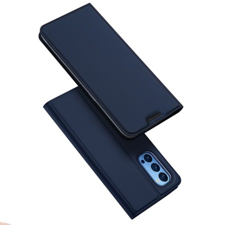 Funda Piel Soporte Magnética Dux Ducis para Oppo Reno 4 Pro 5G color Azul