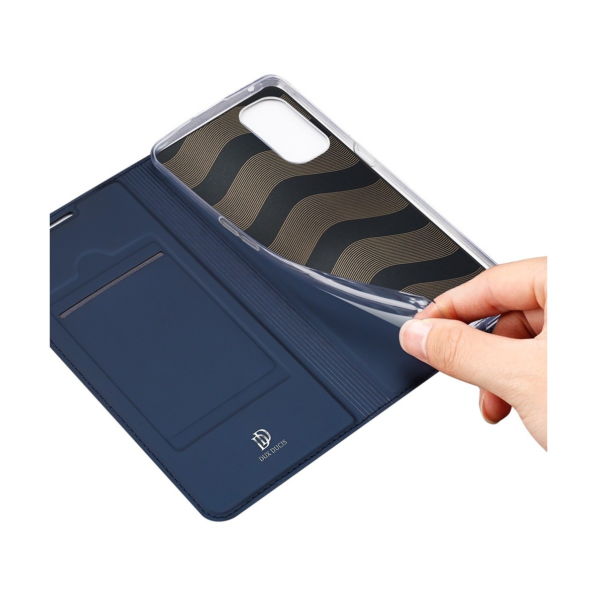 Funda Piel Soporte Magnética Dux Ducis para Oppo Reno 4 Pro 5G color Azul