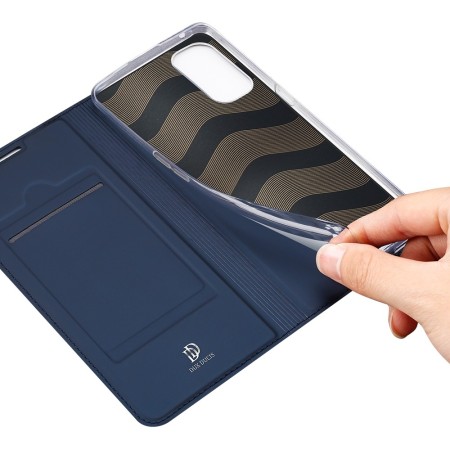 Funda Piel Soporte Magnética Dux Ducis para Oppo Reno 4 Pro 5G color Azul