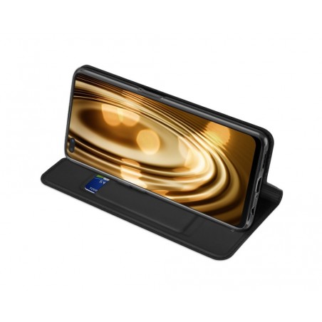 Funda Piel Soporte Magnética Dux Ducis para Oppo Reno 4Z 5G color Negra
