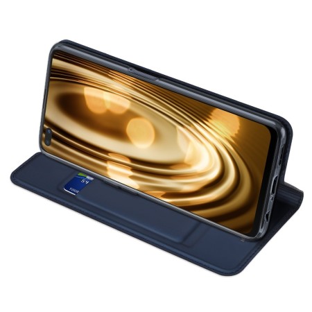 Funda Piel Soporte Magnética Dux Ducis para Oppo Reno 4Z 5G color Azul