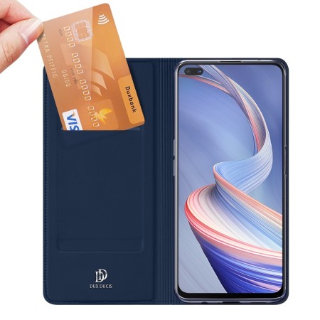 Funda Piel Soporte Magnética Dux Ducis para Oppo Reno 4Z 5G color Azul