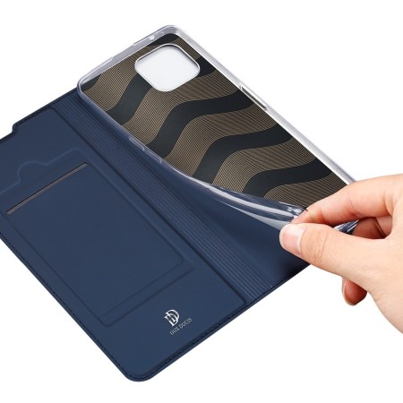 Funda Piel Soporte Magnética Dux Ducis para Oppo Reno 4Z 5G color Azul