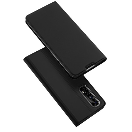Funda Piel Soporte Magnética Dux Ducis para Realme 7 color Negra