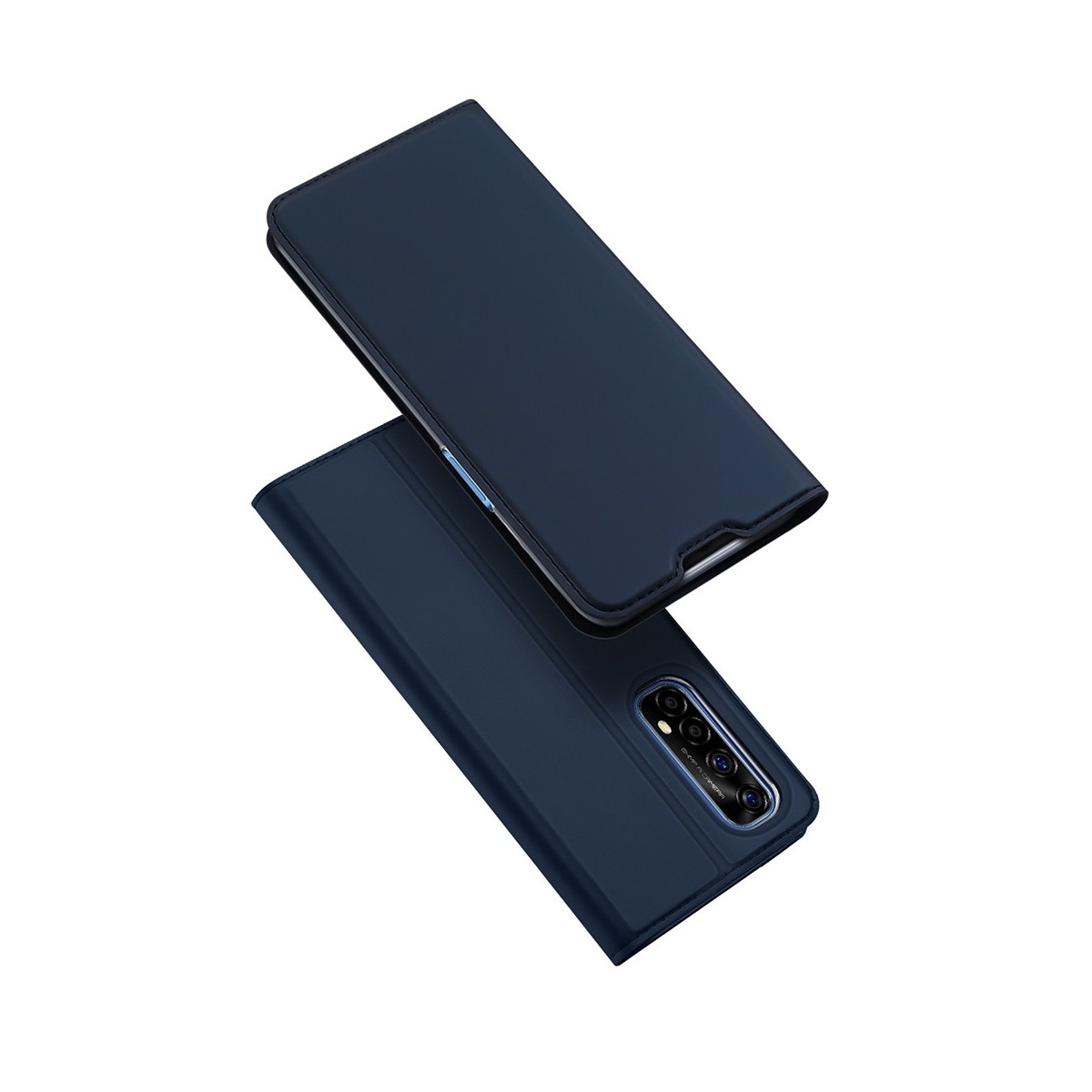 Funda Piel Soporte Magnética Dux Ducis para Realme 7 color Azul