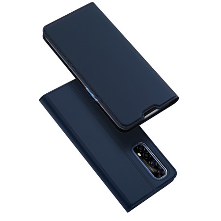 Funda Piel Soporte Magnética Dux Ducis para Realme 7 color Azul