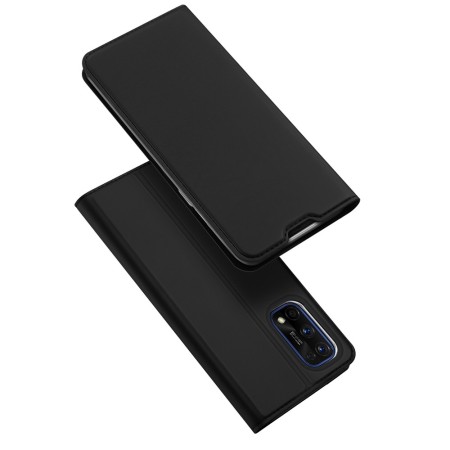 Funda Piel Soporte Magnética Dux Ducis para Realme 7 Pro color Negra