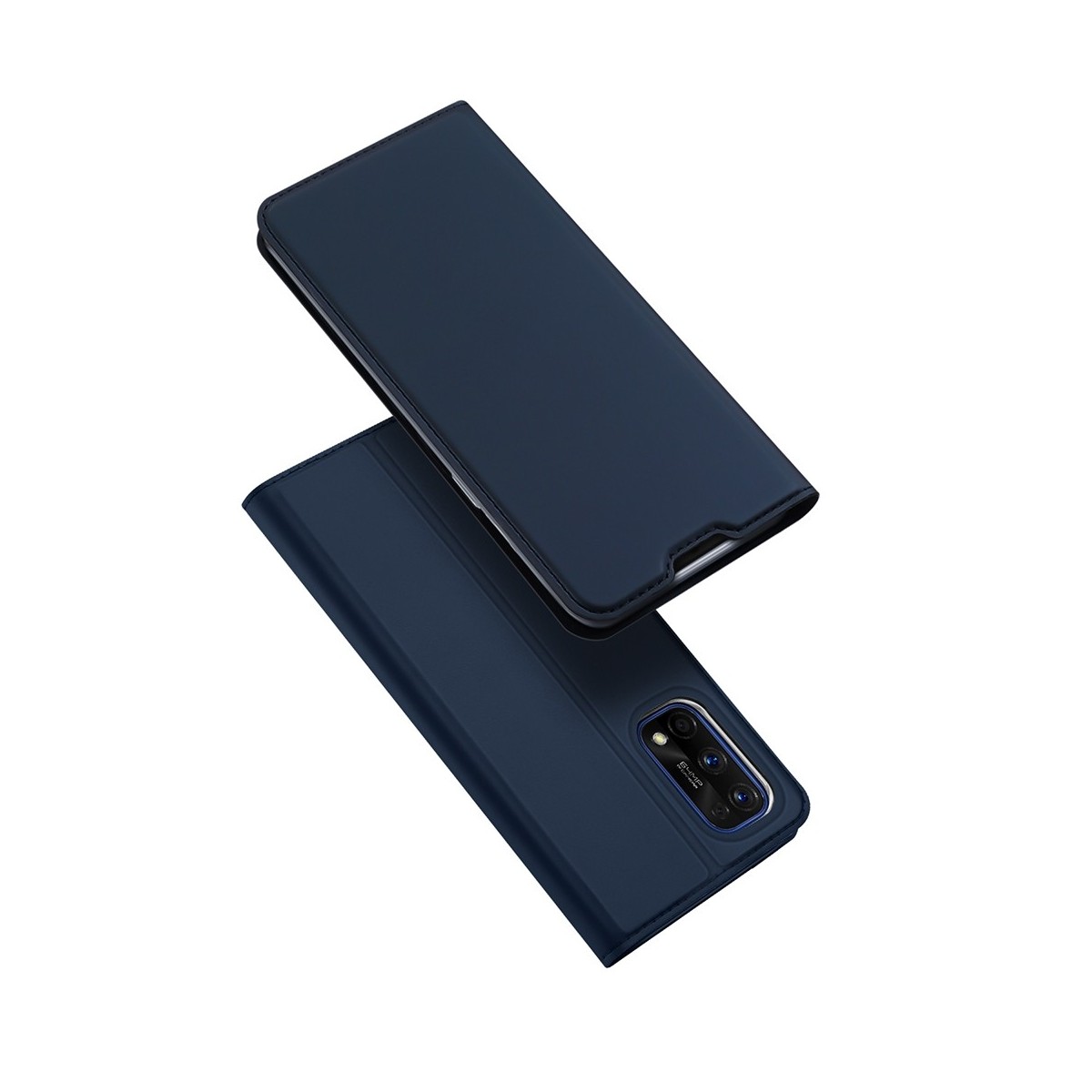Funda Piel Soporte Magnética Dux Ducis para Realme 7 Pro color Azul