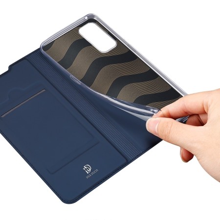 Funda Piel Soporte Magnética Dux Ducis para Realme 7 Pro color Azul