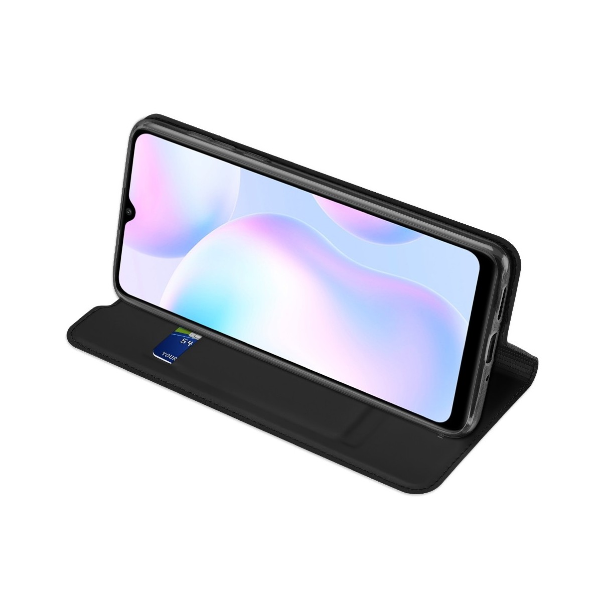 Funda Piel Soporte Magnética Dux Ducis para Xiaomi Redmi 9A / 9AT color Negra