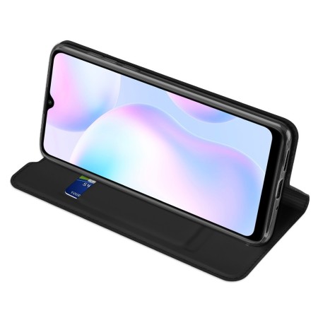 Funda Piel Soporte Magnética Dux Ducis para Xiaomi Redmi 9A / 9AT color Negra