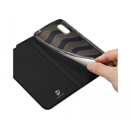 Funda Piel Soporte Magnética Dux Ducis para Xiaomi Redmi 9A / 9AT color Negra