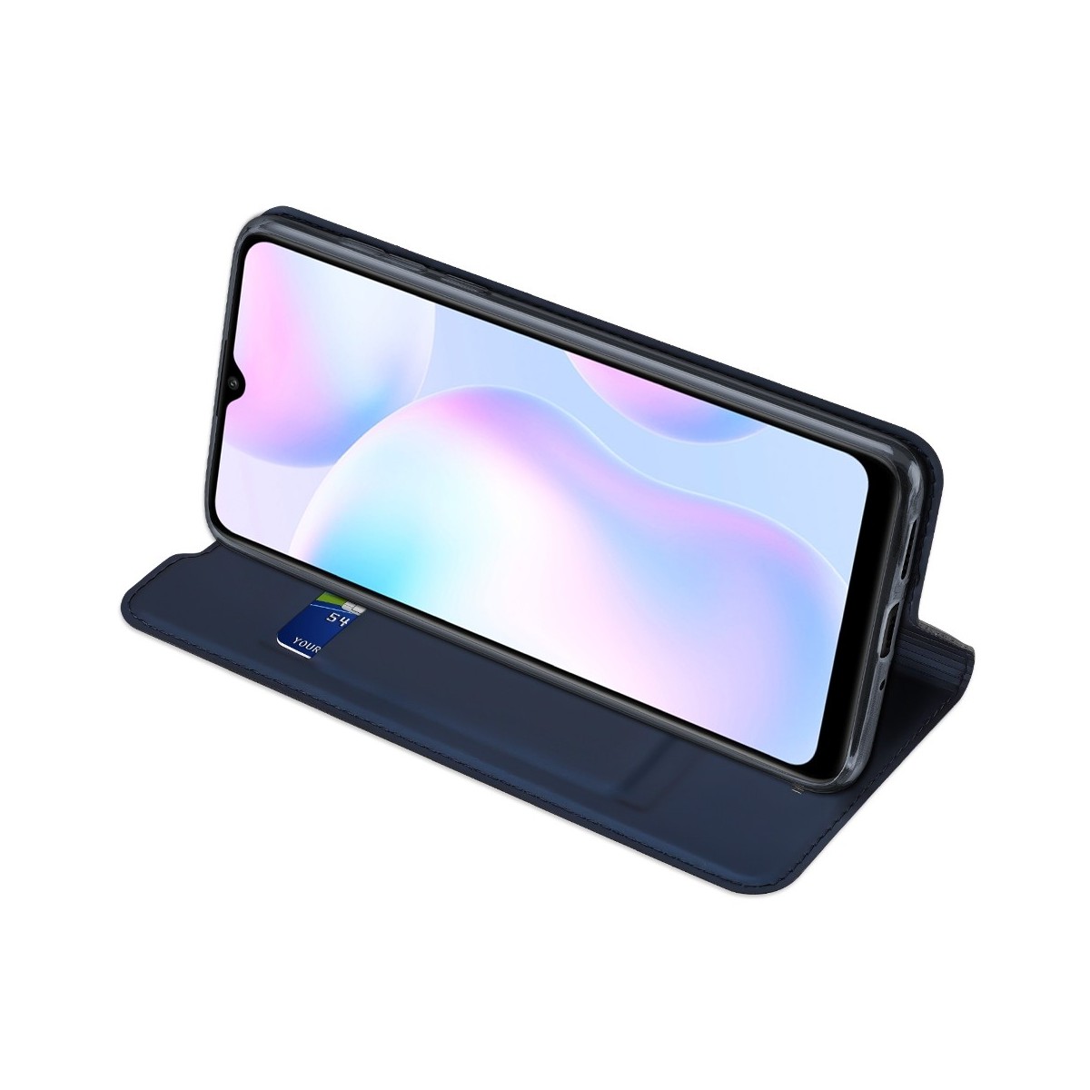 Funda Piel Soporte Magnética Dux Ducis para Xiaomi Redmi 9A / 9AT color Azul