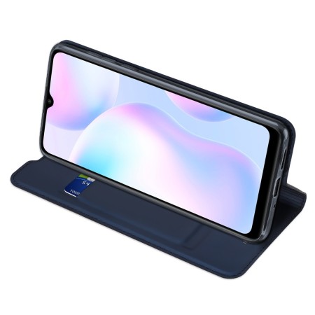 Funda Piel Soporte Magnética Dux Ducis para Xiaomi Redmi 9A / 9AT color Azul