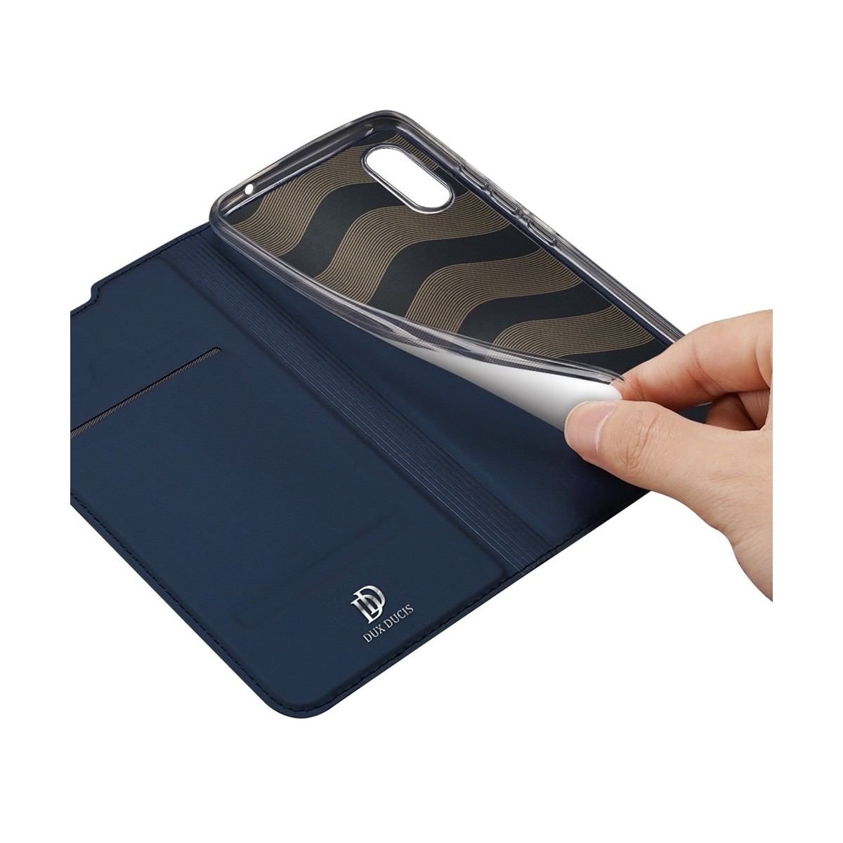 Funda Piel Soporte Magnética Dux Ducis para Xiaomi Redmi 9A / 9AT color Azul