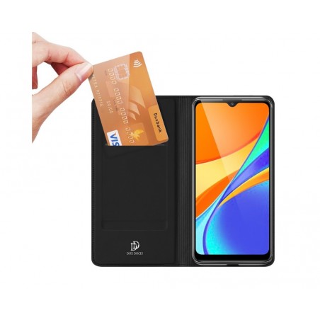 Funda Piel Soporte Magnética Dux Ducis para Xiaomi Redmi 9C color Negra