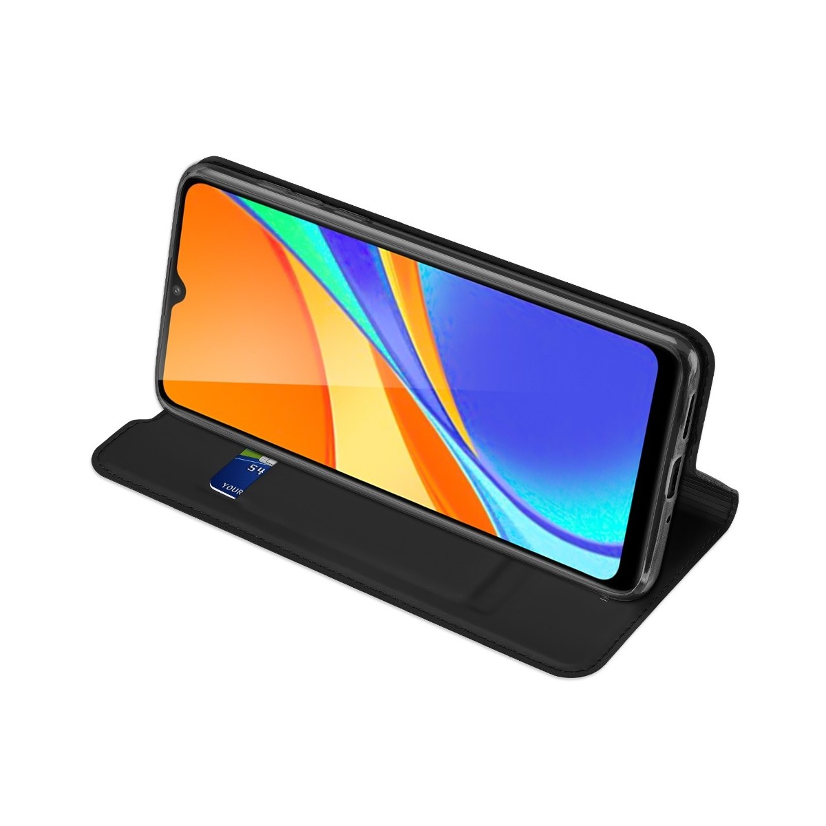 Funda Piel Soporte Magnética Dux Ducis para Xiaomi Redmi 9C color Negra