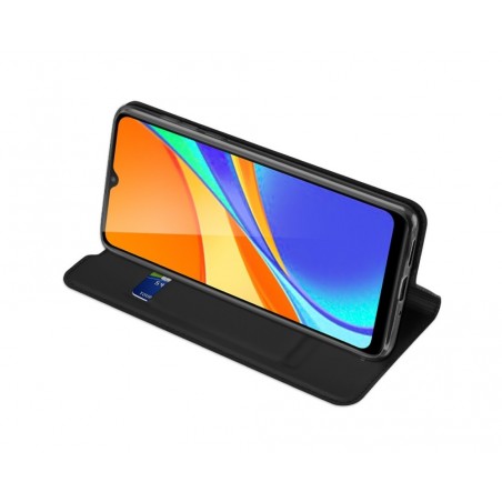 Funda Piel Soporte Magnética Dux Ducis para Xiaomi Redmi 9C color Negra
