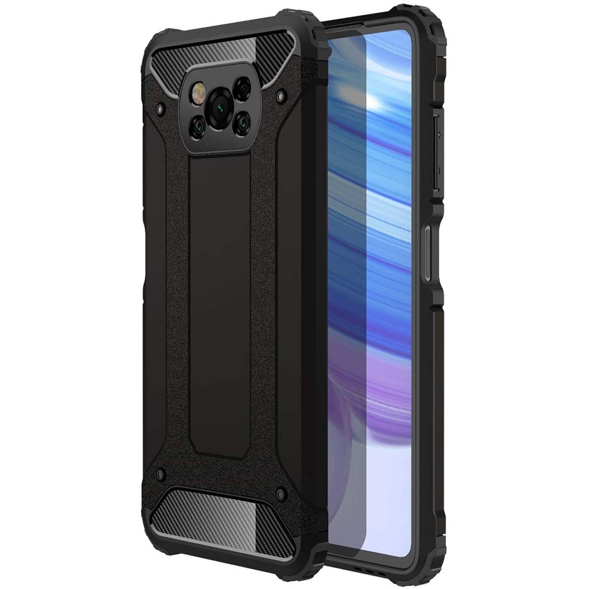 Funda Tipo Hybrid Tough Armor (Pc+Tpu) Negra para  Xiaomi POCO X3 NFC / X3 PRO