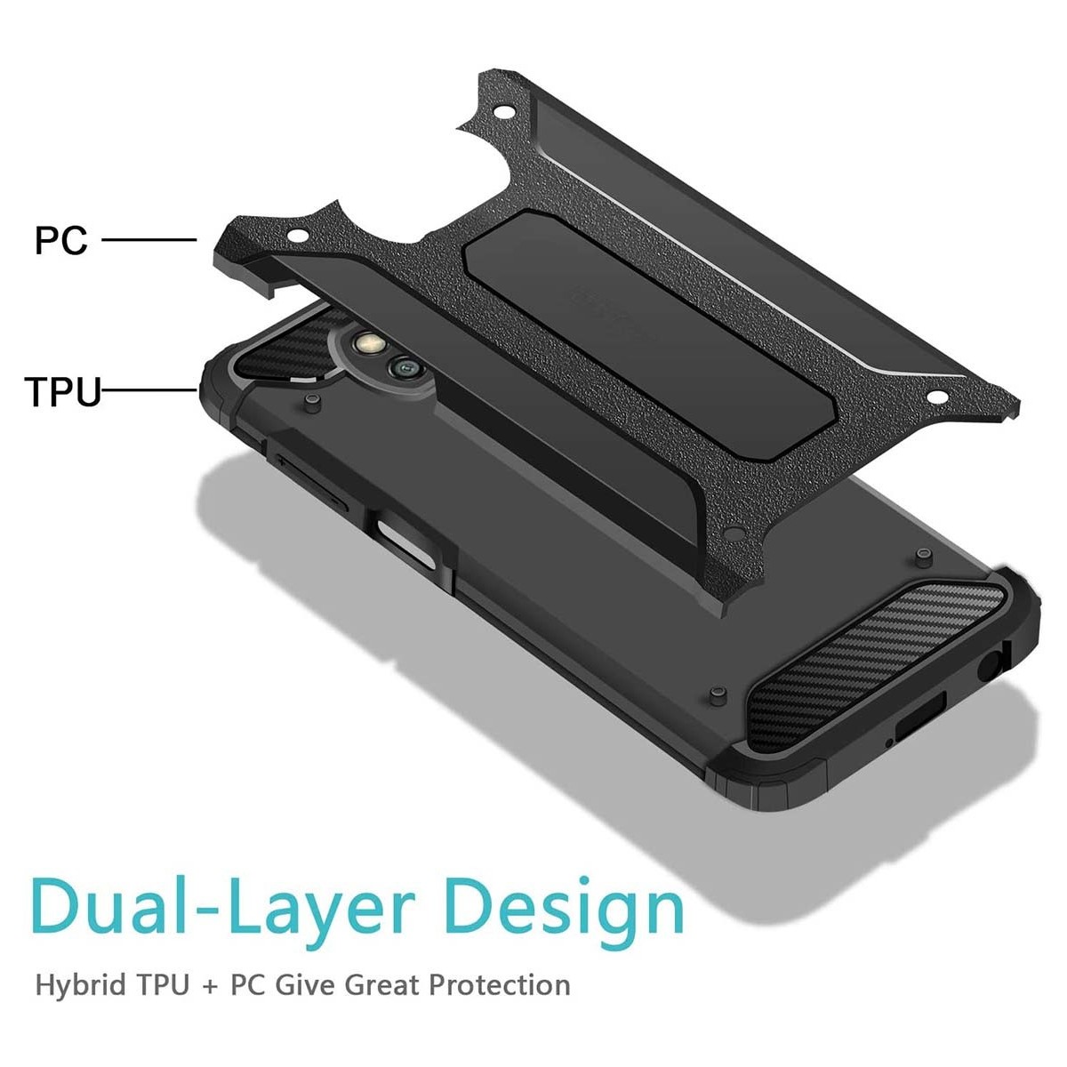 Funda Tipo Hybrid Tough Armor (Pc+Tpu) Negra para  Xiaomi POCO X3 NFC / X3 PRO