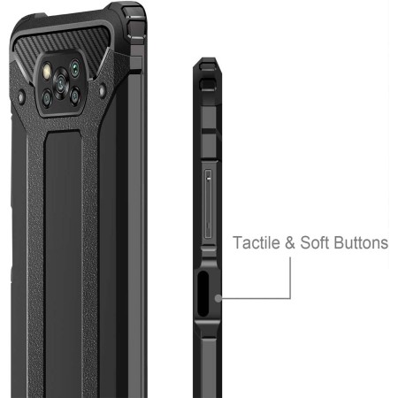 Funda Tipo Hybrid Tough Armor (Pc+Tpu) Negra para  Xiaomi POCO X3 NFC / X3 PRO