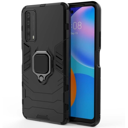 Funda Tough Armor con Anillo Giratorio Negra para Huawei P Smart 2021