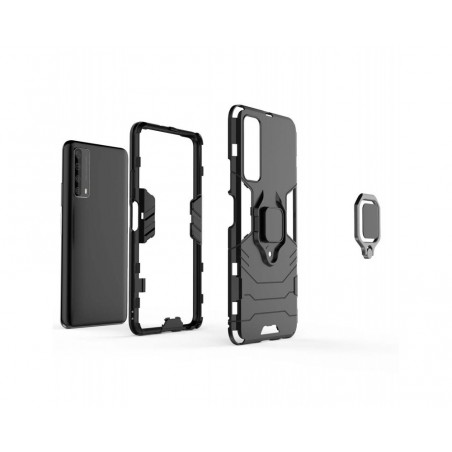 Funda Tough Armor con Anillo Giratorio Negra para Huawei P Smart 2021