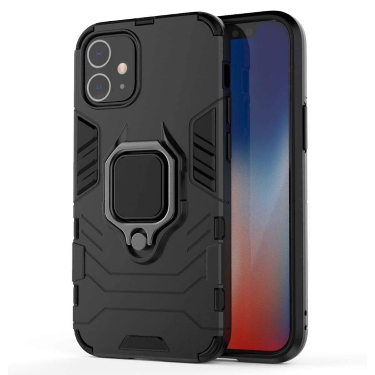 Funda Tough Armor con Anillo Giratorio Negra para Iphone 12 Mini (5.4)